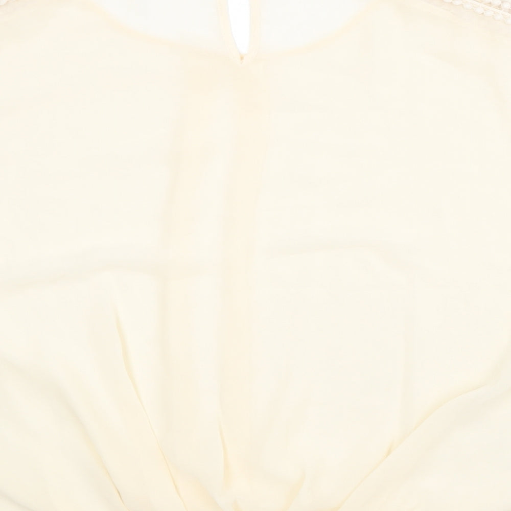 Womens UK Size S Darling Beige Basic Blouse