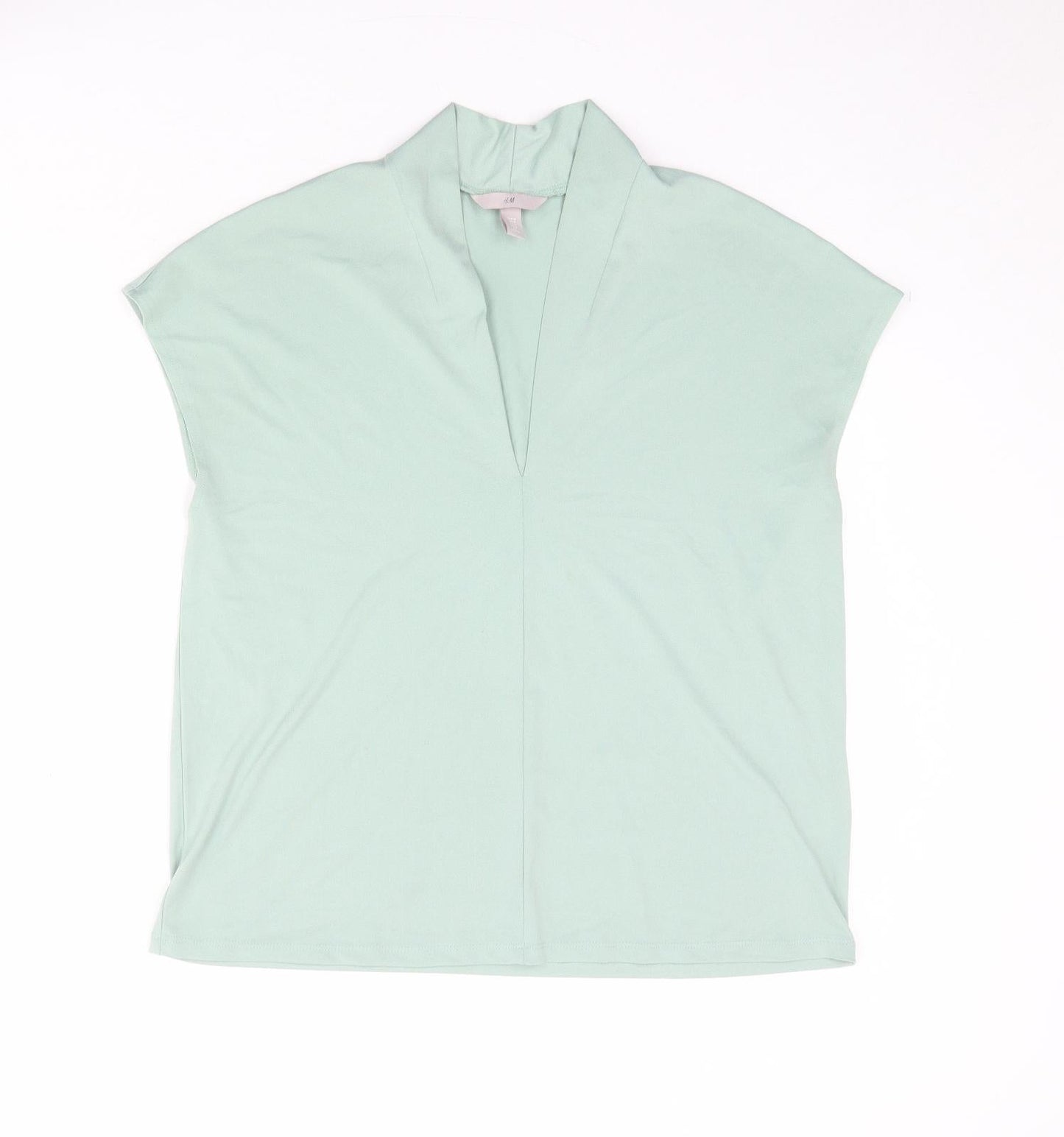 Womens UK Size M H&M Green Basic Blouse