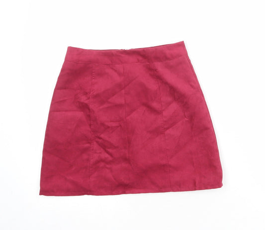Divided by H&M Womens Pink Polyester A-Line Skirt Size 6 Zip