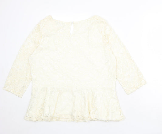 Womens UK Size 22 BHS Ivory Basic Blouse