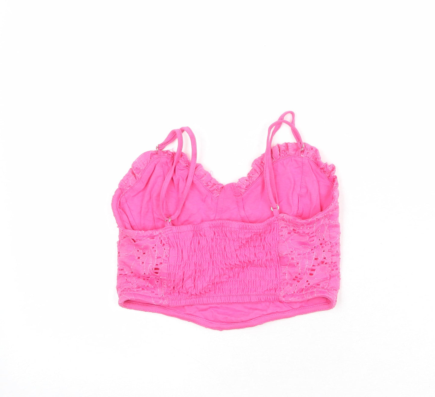 Womens UK Size S Stradivarius Pink Cropped Tank