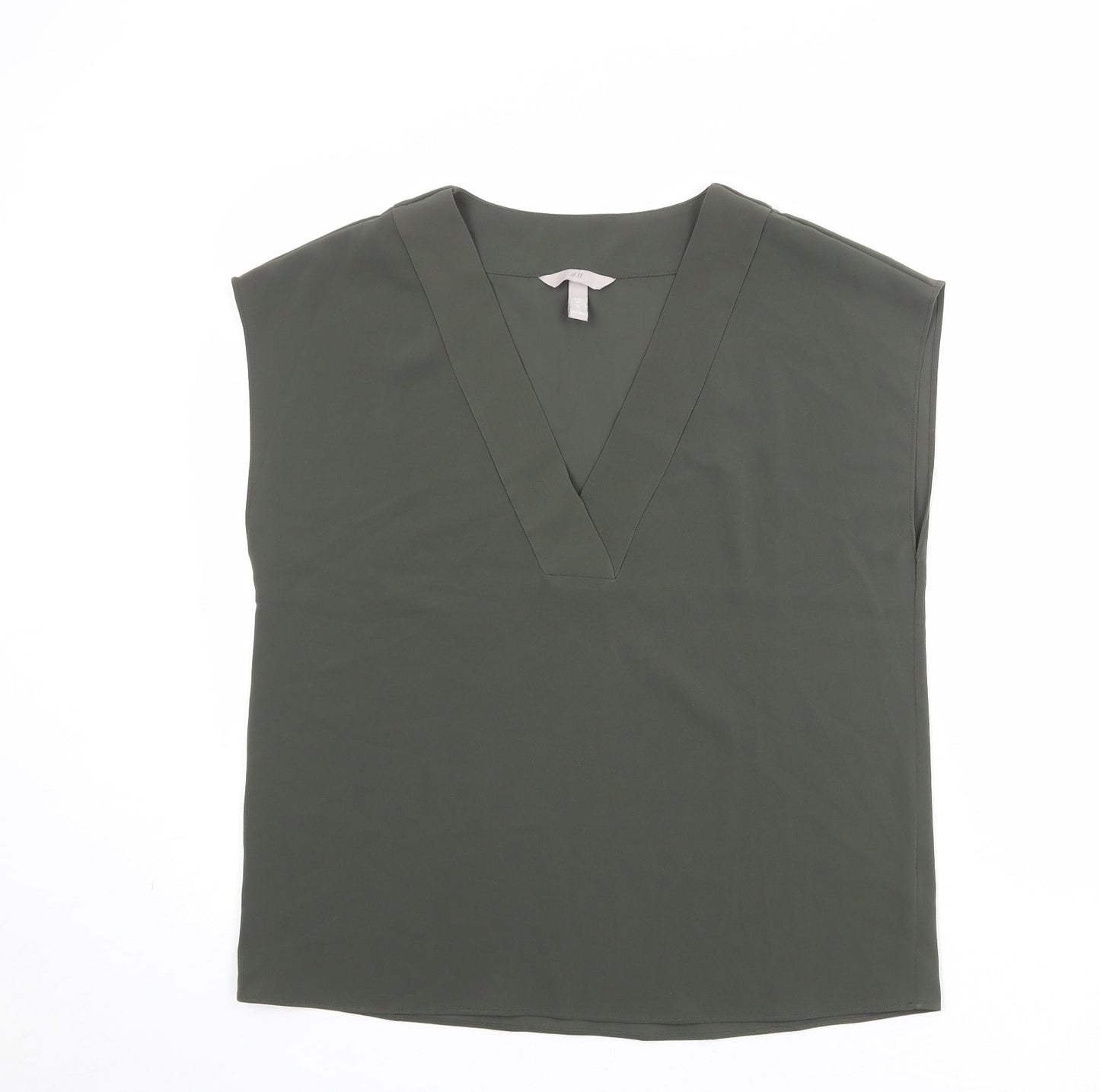 Womens UK Size 10 H&M Green Basic Blouse