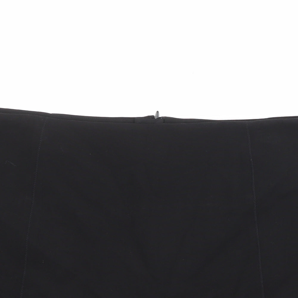 Marks and Spencer Womens Black Polyester A-Line Skirt Size 20 Zip