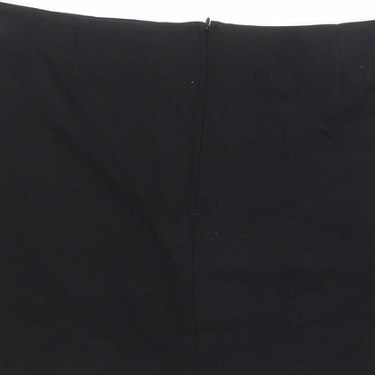 Marks and Spencer Womens Black Polyester A-Line Skirt Size 20 Zip