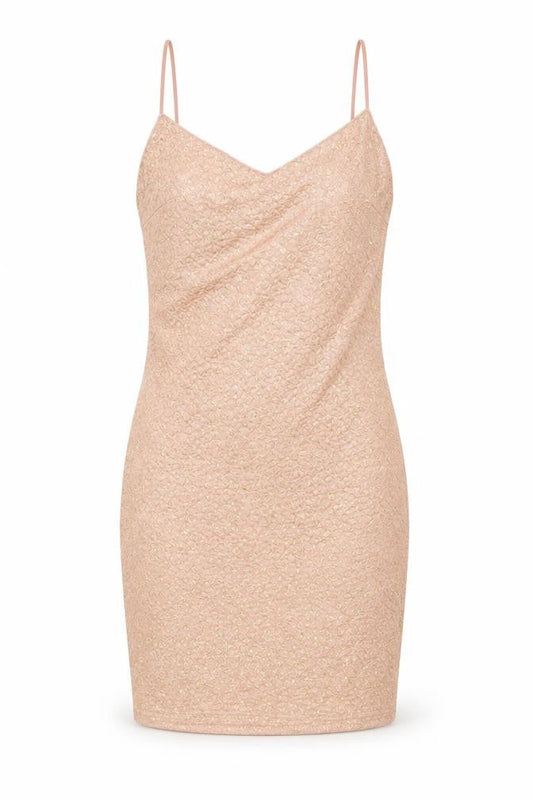 Urmoda Womens Pink Geometric Polyester Slip Dress Size M V-Neck Pullover