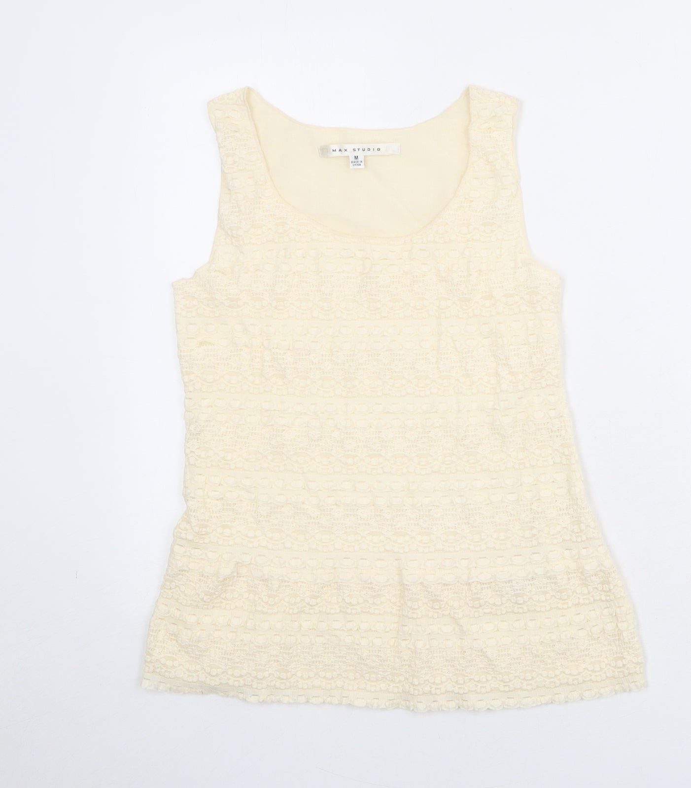 Womens UK Size M Max Studio Beige Basic Tank