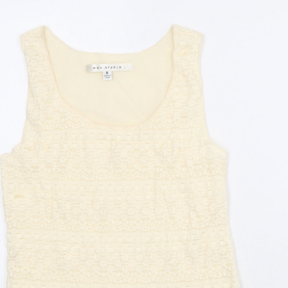 Womens UK Size M Max Studio Beige Basic Tank