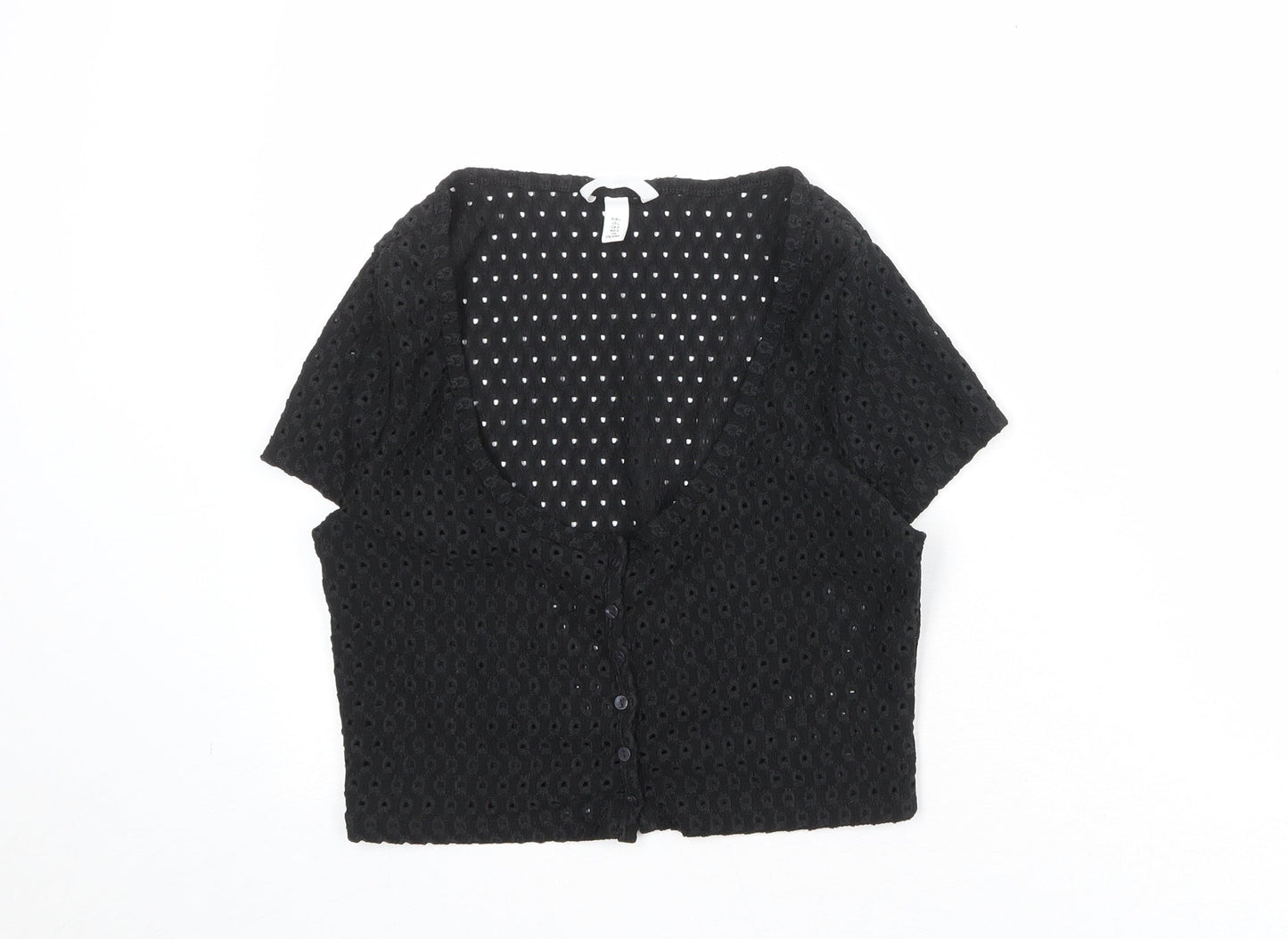 Womens UK Size L H&M Black Cardigan Jumper