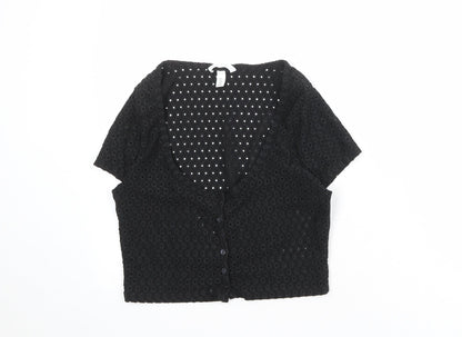 Womens UK Size L H&M Black Cardigan Jumper