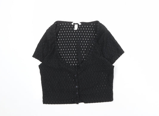 Womens UK Size L H&M Black Cardigan Jumper