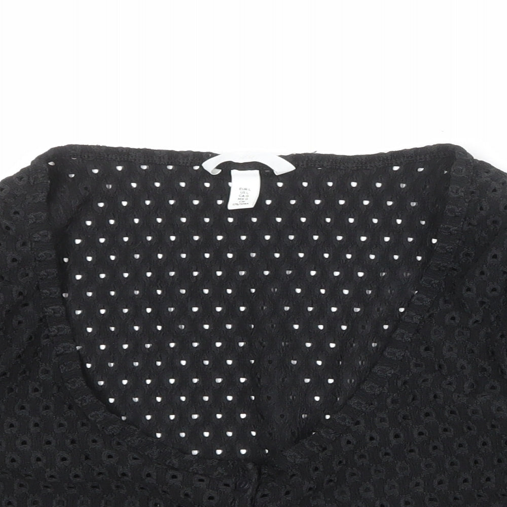 Womens UK Size L H&M Black Cardigan Jumper