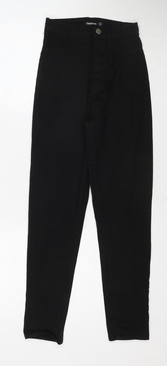 Boohoo Womens Black Cotton Skinny Jeans Size 10 Regular Zip