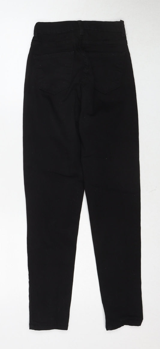Boohoo Womens Black Cotton Skinny Jeans Size 10 Regular Zip