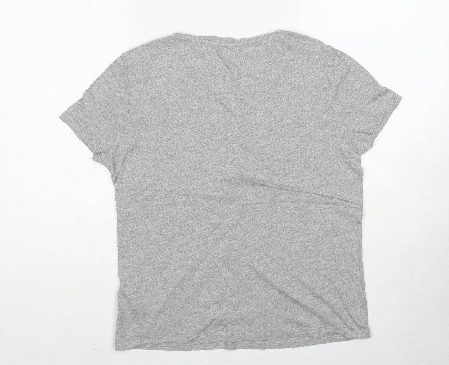 Jack Wills Womens Grey Cotton Basic T-Shirt Size 10 Round Neck - Broderie Anglaise