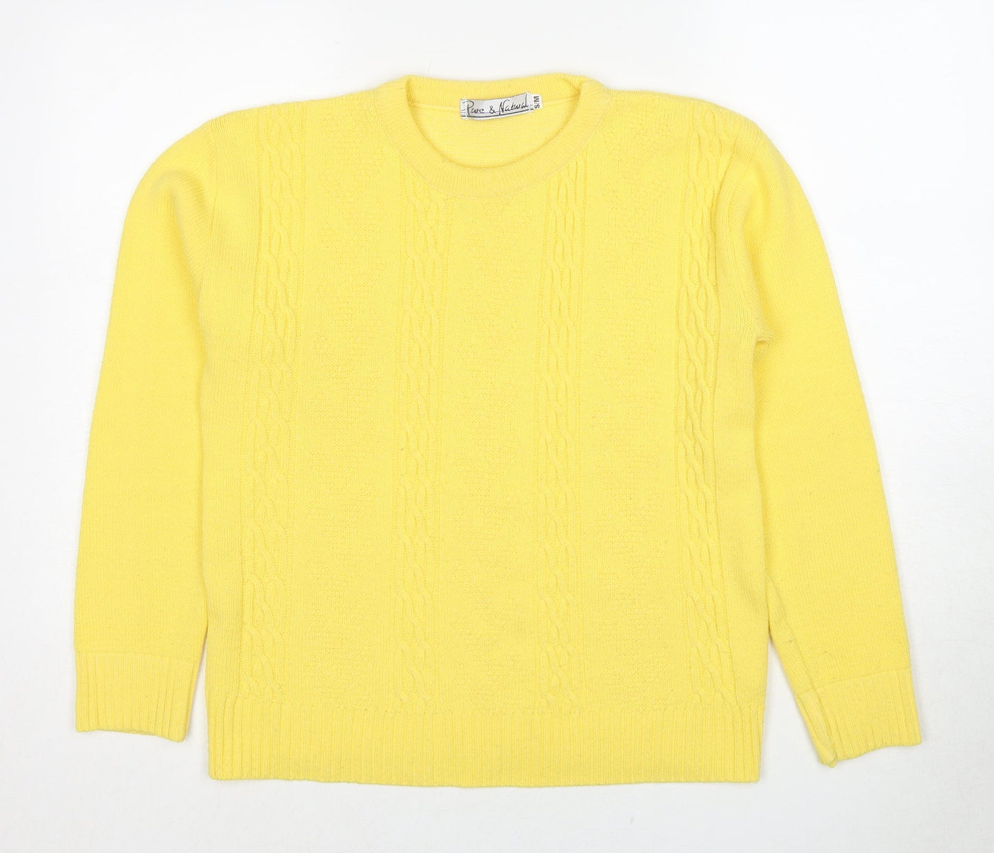 Womens UK Size S Pure & Natural Yellow Pullover Jumper