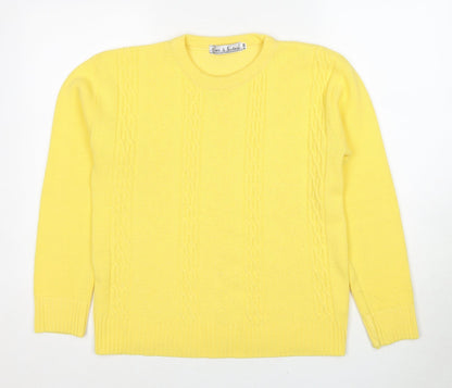 Womens UK Size S Pure & Natural Yellow Pullover Jumper