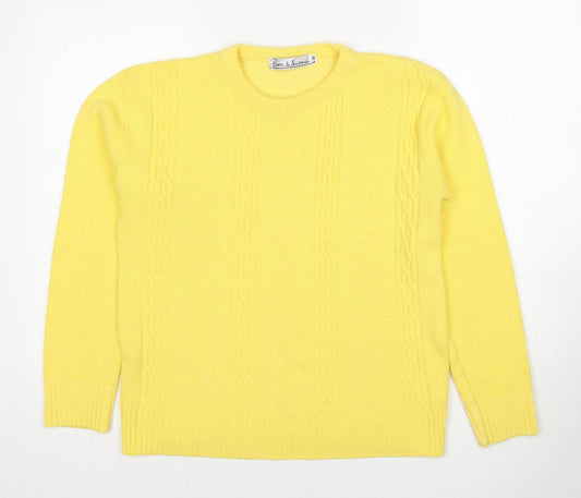 Womens UK Size S Pure & Natural Yellow Pullover Jumper