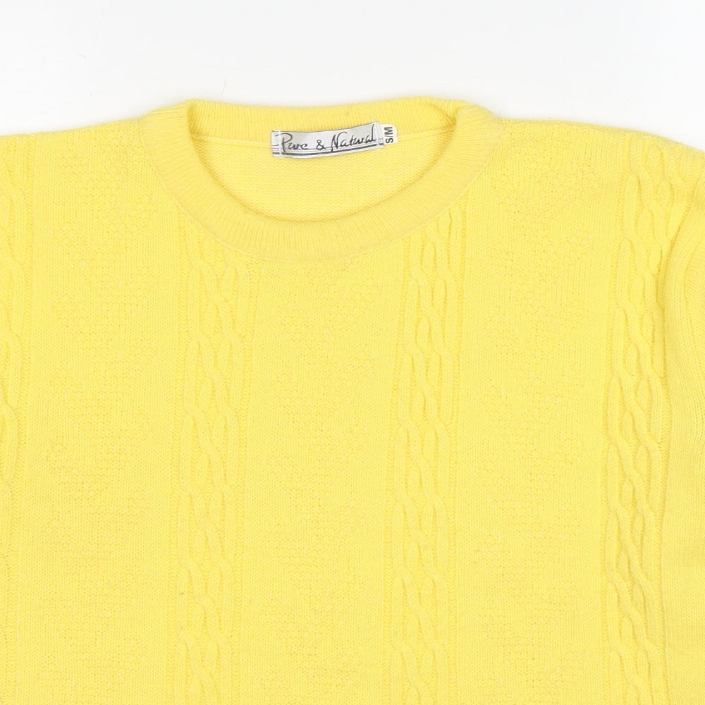 Womens UK Size S Pure & Natural Yellow Pullover Jumper