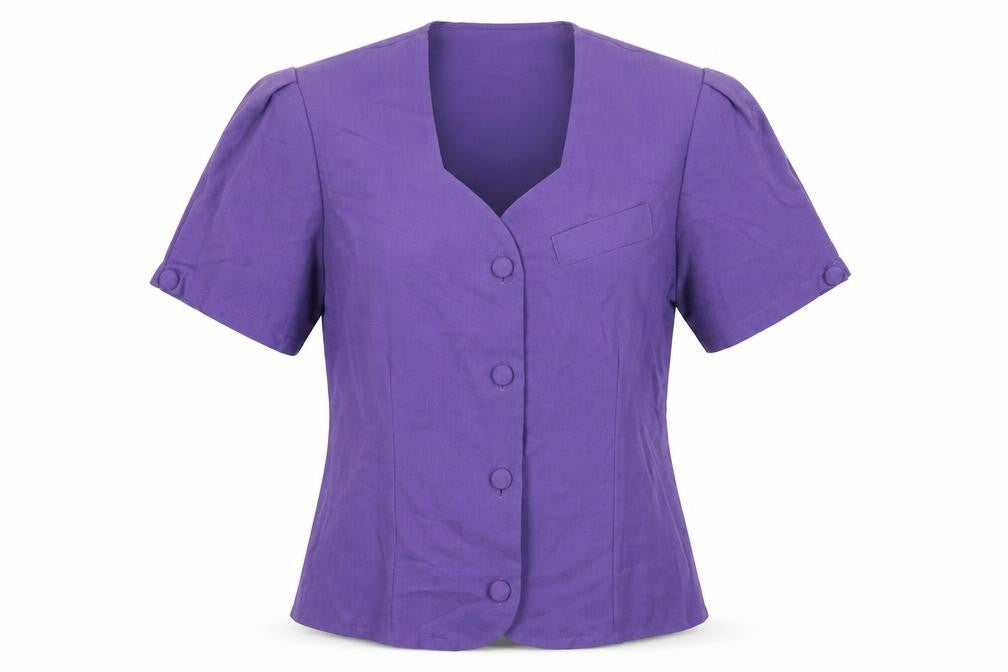 Womens UK Size 14 Richards Purple Basic Button-Up
