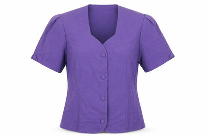 Womens UK Size 14 Richards Purple Basic Button-Up