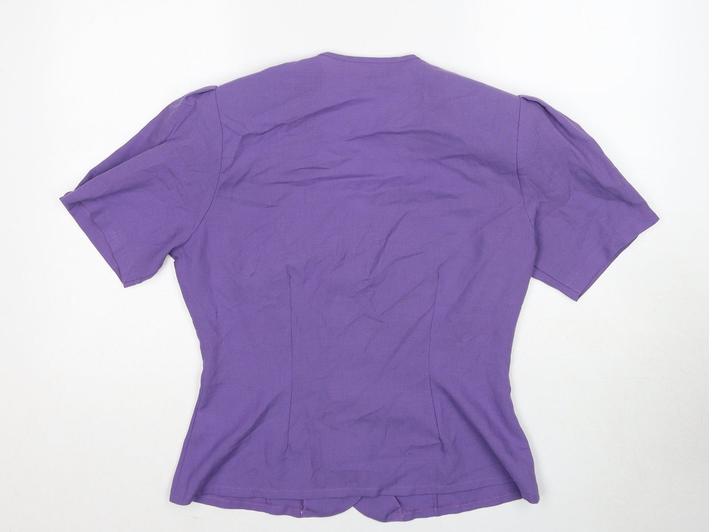 Womens UK Size 14 Richards Purple Basic Button-Up