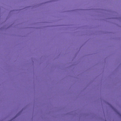 Womens UK Size 14 Richards Purple Basic Button-Up