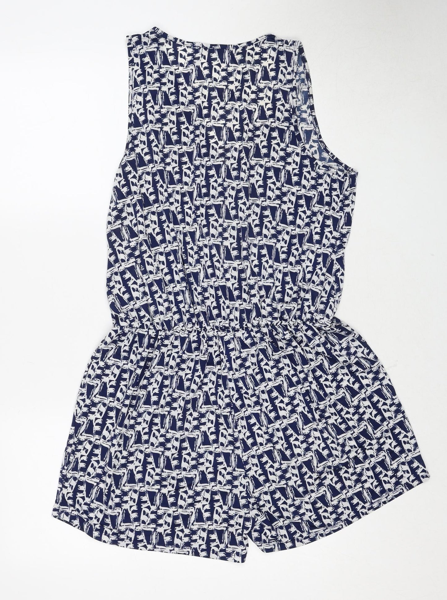 Brave Soul Womens Blue Geometric Polyester Bodysuit One-Piece Size M Pullover