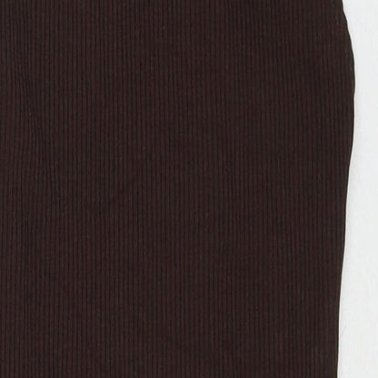 H&M Womens Brown Viscose Playsuit One-Piece Size S Snap