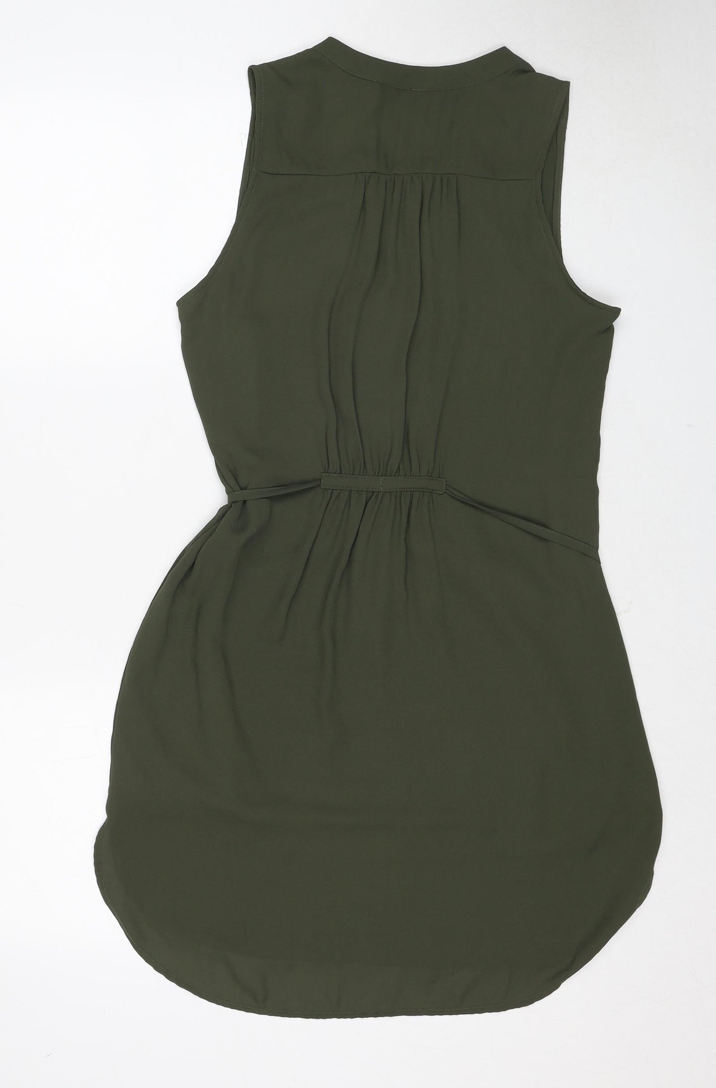 H&M Womens Green Polyester A-Line Size 8 V-Neck Pullover