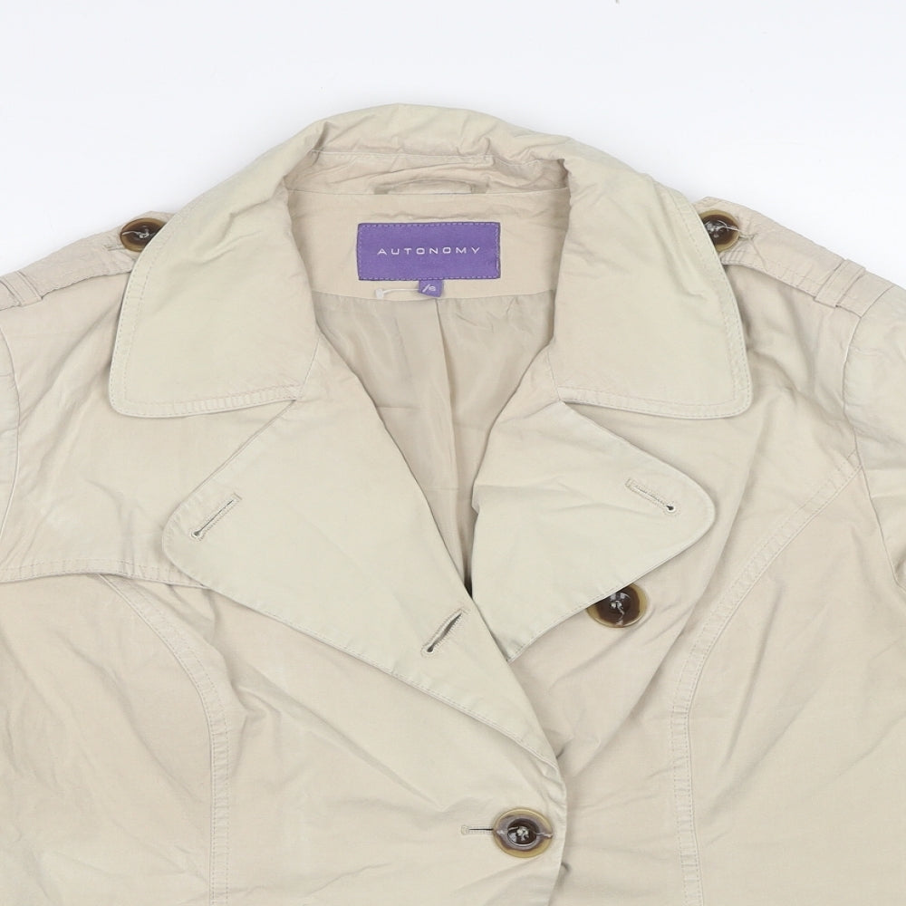 Autonomy Womens Beige Jacket Size 16 Button