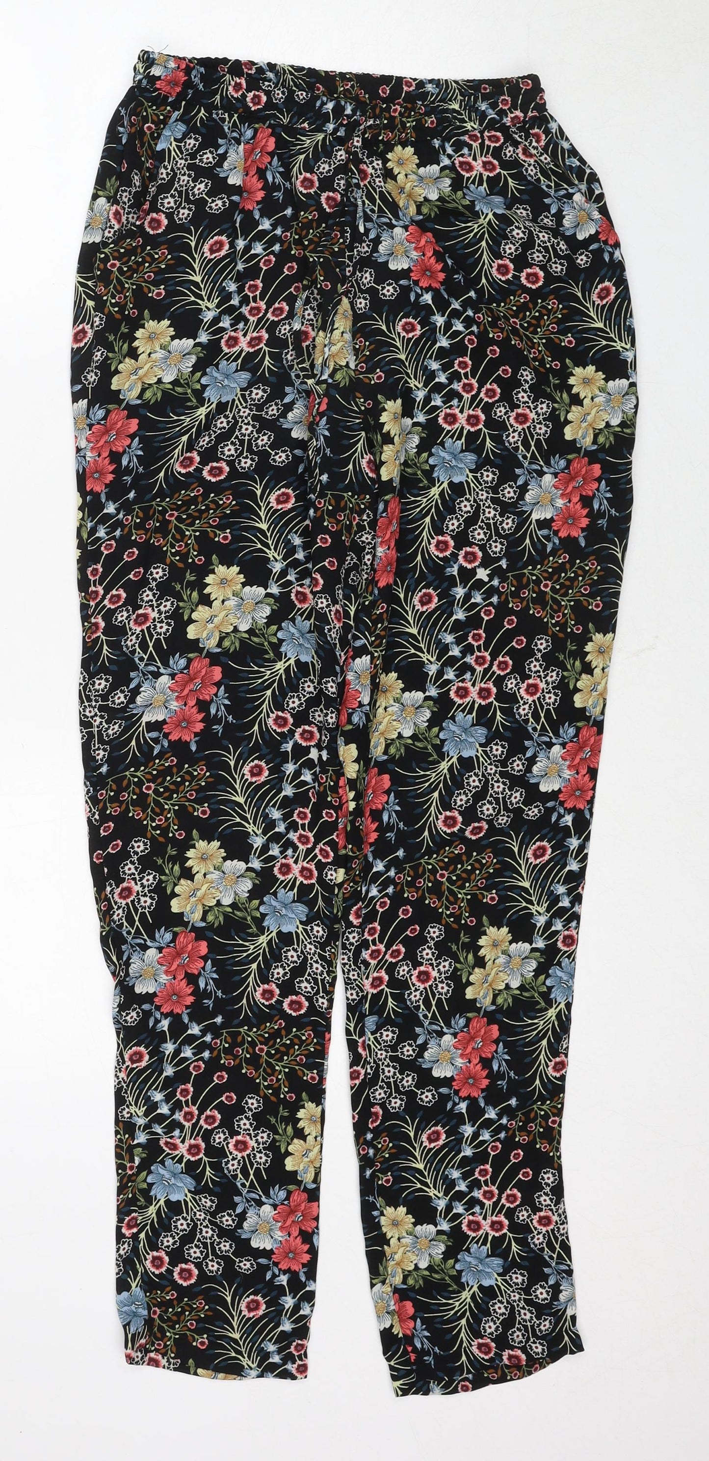 Only Womens Multicoloured Floral Polyester Harem Trousers Size 6 Regular Drawstring