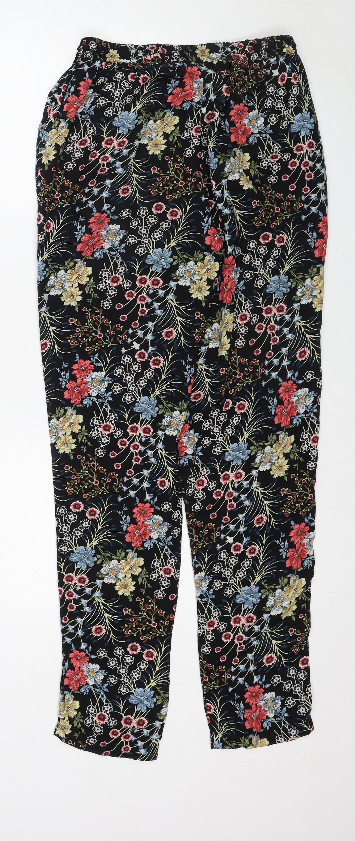 Only Womens Multicoloured Floral Polyester Harem Trousers Size 6 Regular Drawstring