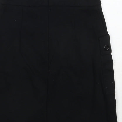 NEXT Womens Black Nylon Cargo Skirt Size 6 Zip