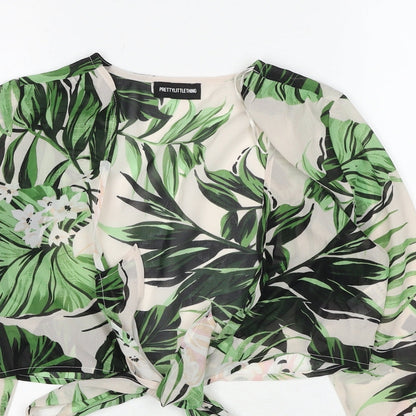 Womens UK Size 8 PRETTYLITTLETHING Multicoloured Cropped Blouse