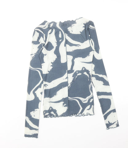 Womens UK Size 8 Topshop Blue Basic Blouse