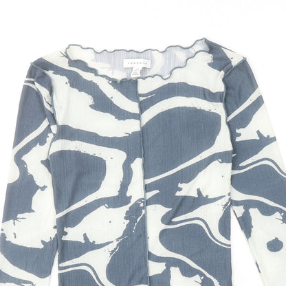 Womens UK Size 8 Topshop Blue Basic Blouse