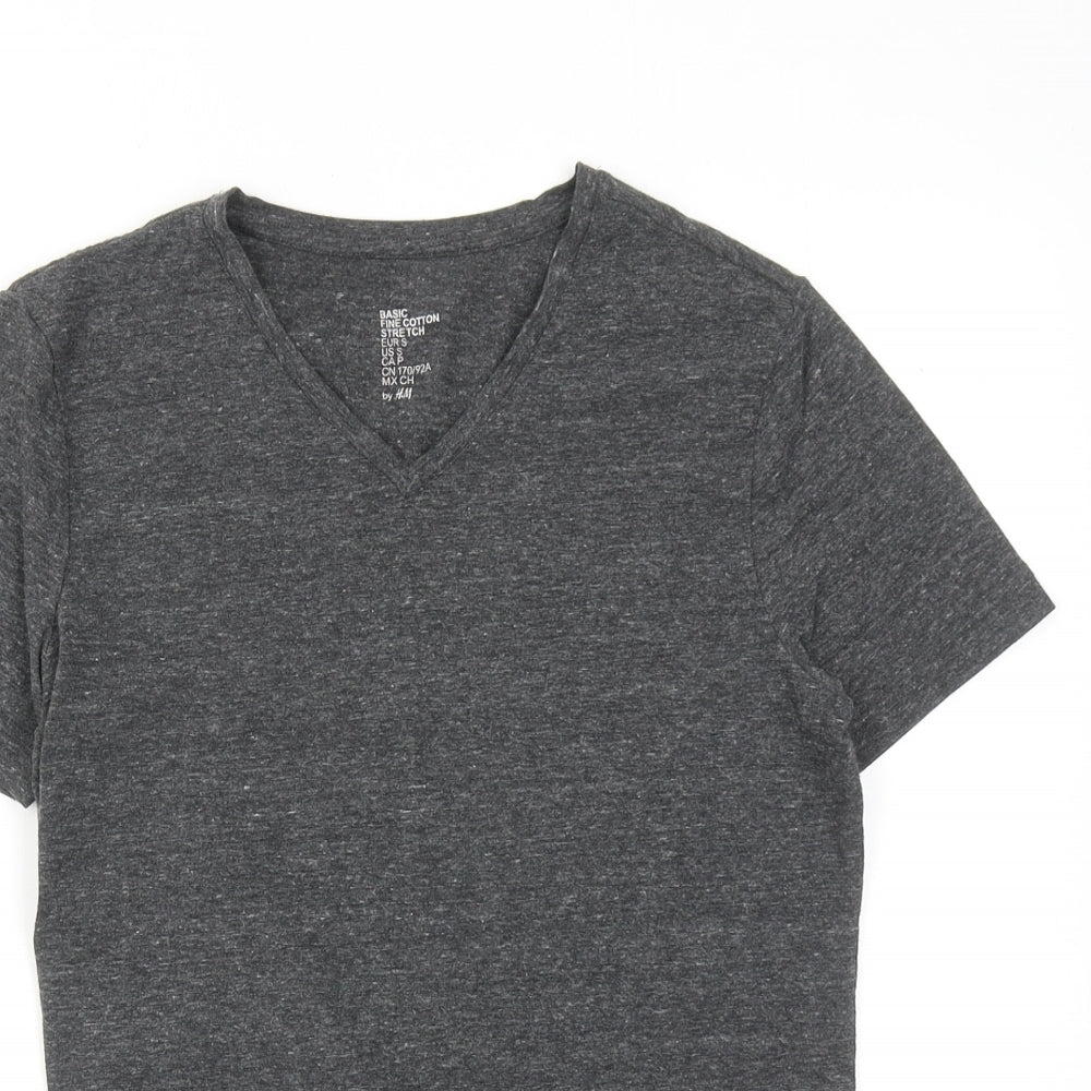 Womens UK Size S H&M Grey Basic T-Shirt
