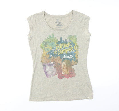Womens UK Size S Element Green Basic T-Shirt