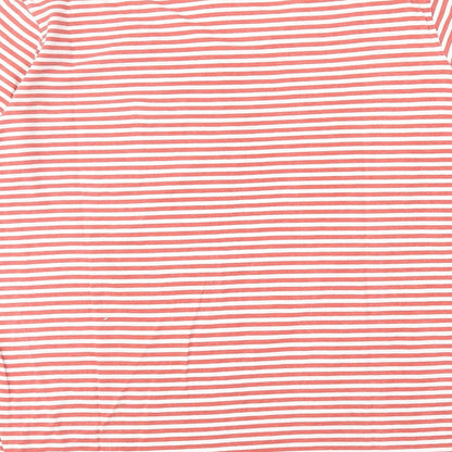 Gabbiano Womens Red Striped Cotton Basic T-Shirt Size S Round Neck