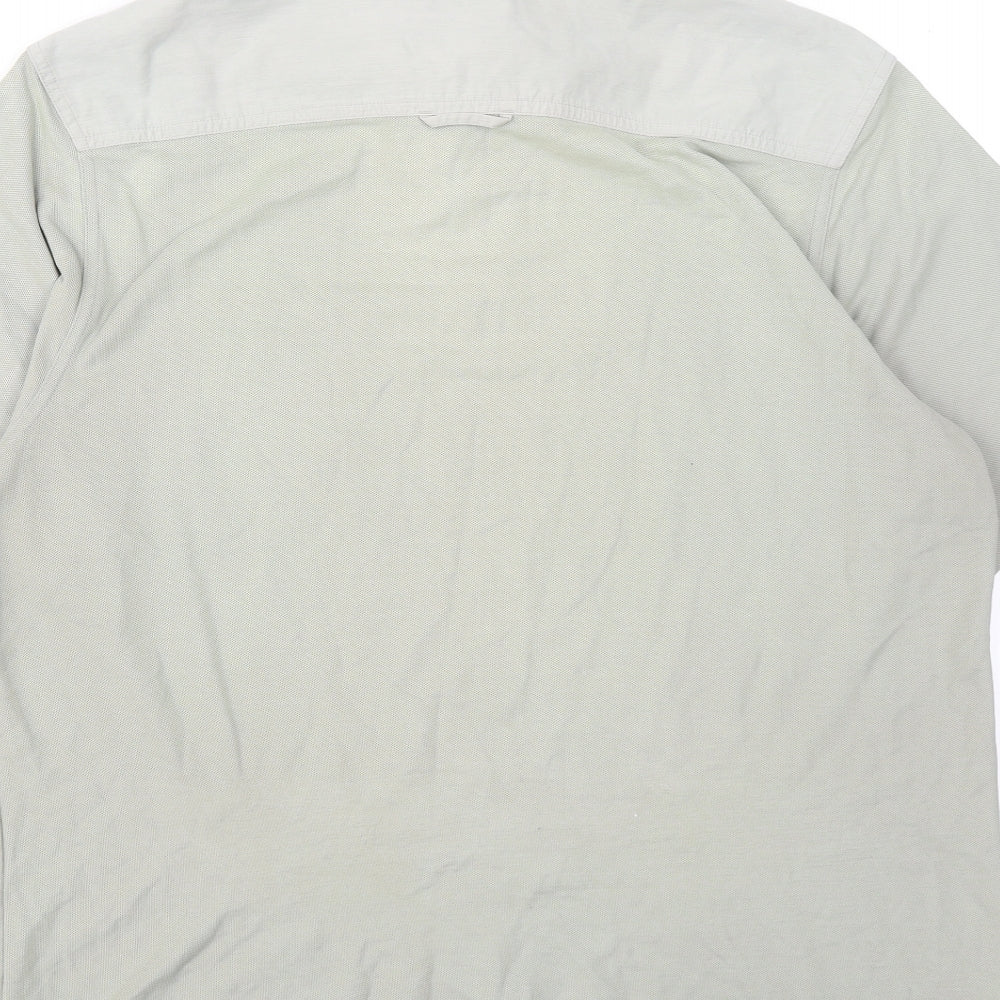 Marks and Spencer Mens Grey Cotton Polo Size M Collared Button