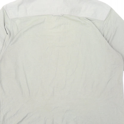 Marks and Spencer Mens Grey Cotton Polo Size M Collared Button