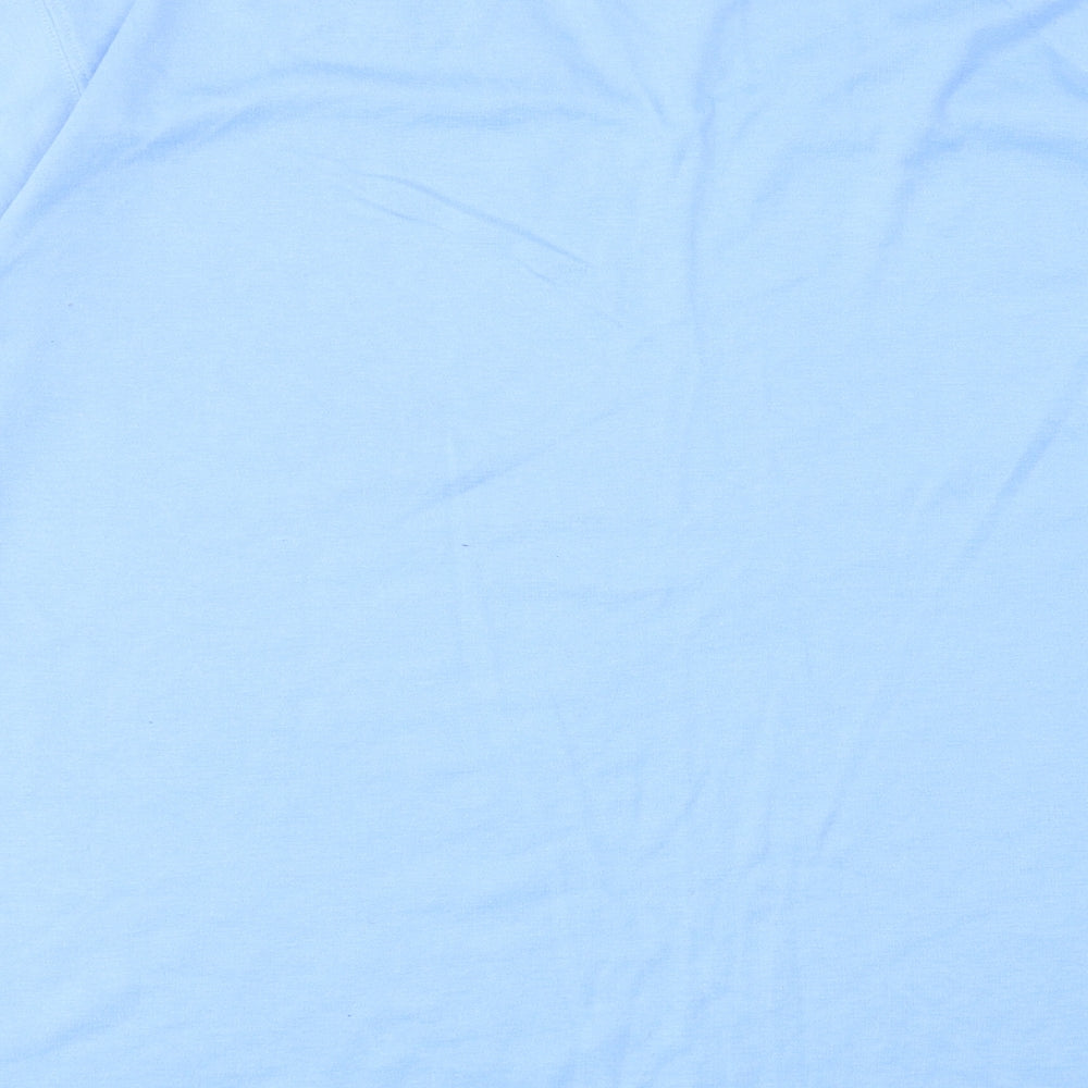 Bonmarché Womens Blue Polyester Basic T-Shirt Size XL V-Neck
