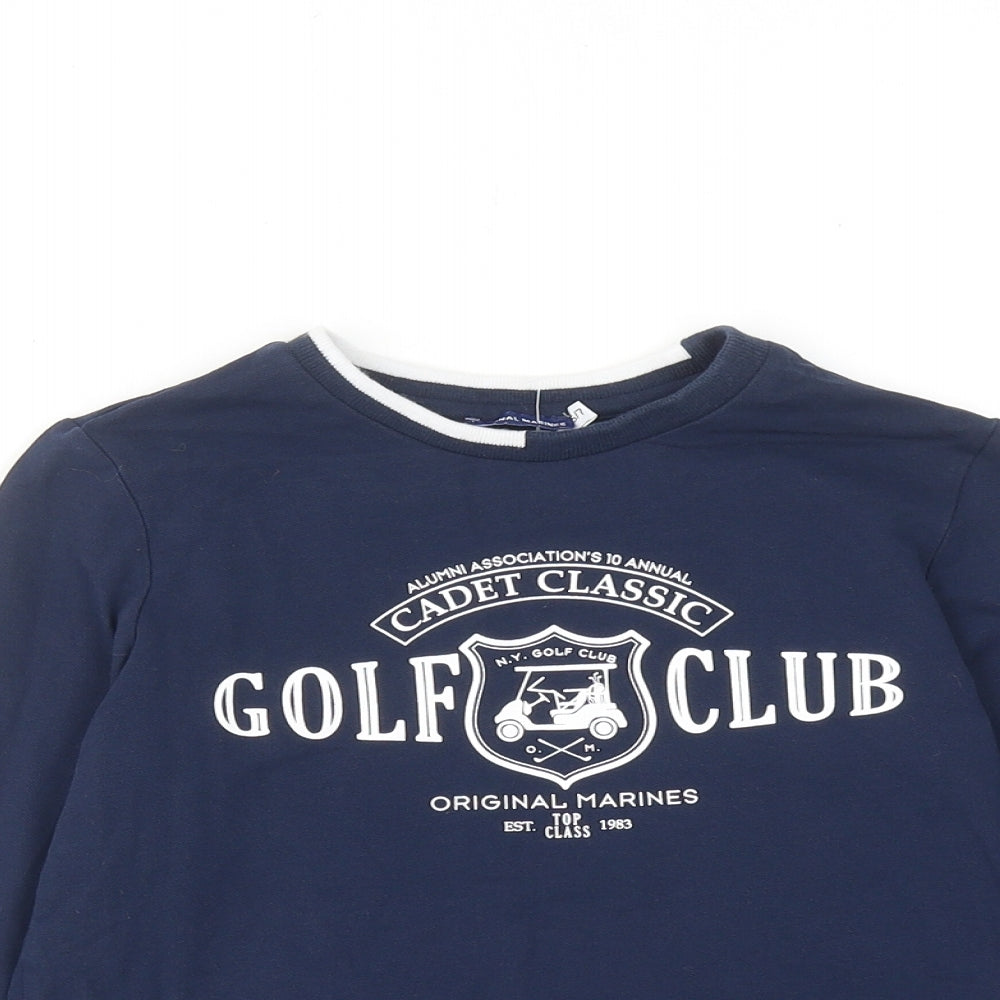 Original Marines Boys Blue Cotton Basic T-Shirt Size 6-7 Years Round Neck Button - Golf Club