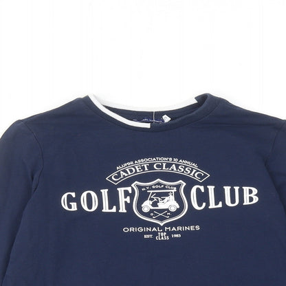 Original Marines Boys Blue Cotton Basic T-Shirt Size 6-7 Years Round Neck Button - Golf Club