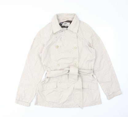 Womens UK Size 8 Boohoo Beige Trench Coat
