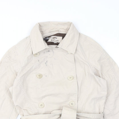 Womens UK Size 8 Boohoo Beige Trench Coat