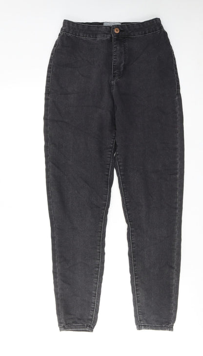 New Look Womens Grey Cotton Tapered Jeans Size 10 Regular Zip