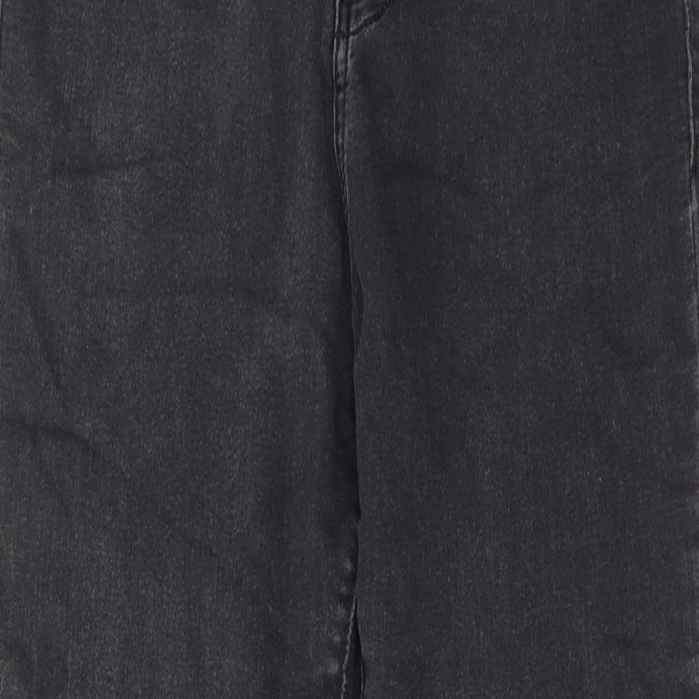 New Look Womens Grey Cotton Tapered Jeans Size 10 Regular Zip