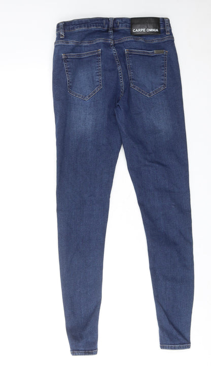 Carpe Omnia Womens Blue Cotton Skinny Jeans Size 30 in L30 in Regular Zip