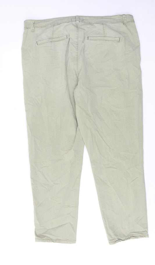 Womens UK Size 18 Principles Regular Fit  Green Trousers